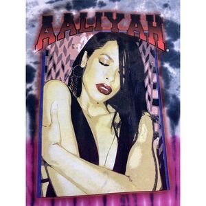 Aaliyah Shirt Mens 1X Black Pink Tie Dye Long Sleeve Graphic Music Tee Cotton